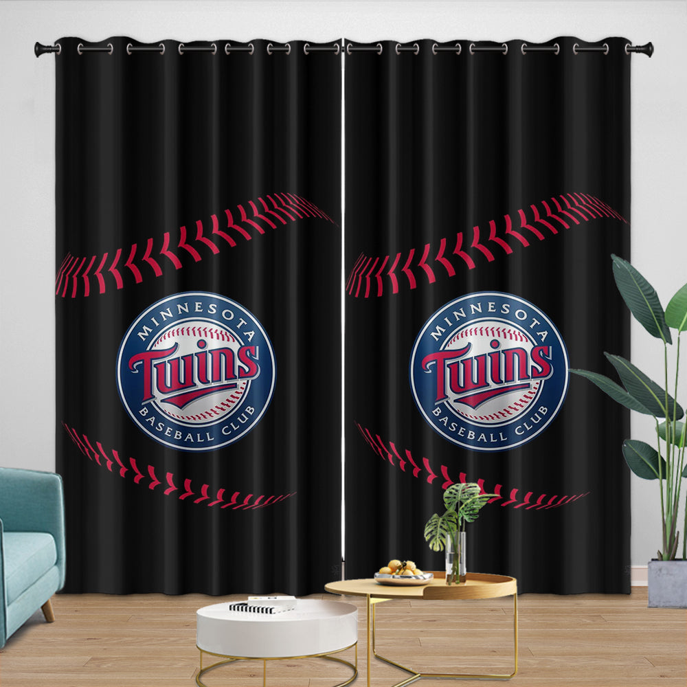 Minnesota Twins Curtains Blackout Window Drapes Room Decoration