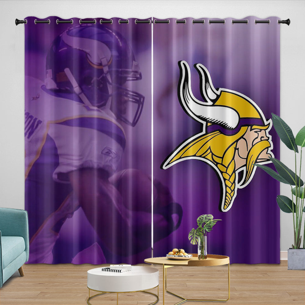 Minnesota Vikings Curtains Blackout Window Drapes Room Decoration