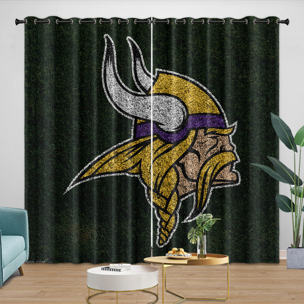 Minnesota Vikings Curtains Blackout Window Drapes Room Decoration