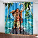Moana Curtains Pattern Blackout Window Drapes