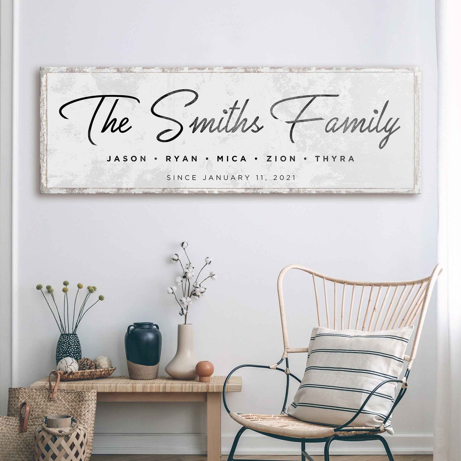 Last Name Family Sign Black And White
