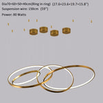 Large Ring Stainless Steel Light Fixture for Staircase