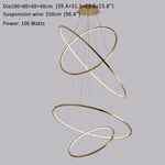 Large Ring Stainless Steel Light Fixture for Staircase