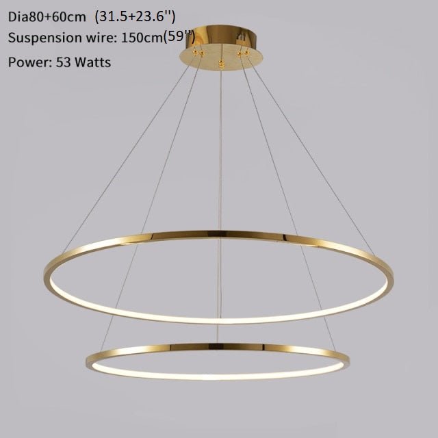 Large Ring Stainless Steel Light Fixture for Staircase