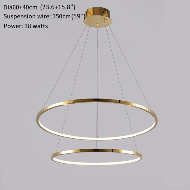 Large Ring Stainless Steel Light Fixture for Staircase