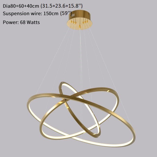 Large Ring Stainless Steel Light Fixture for Staircase