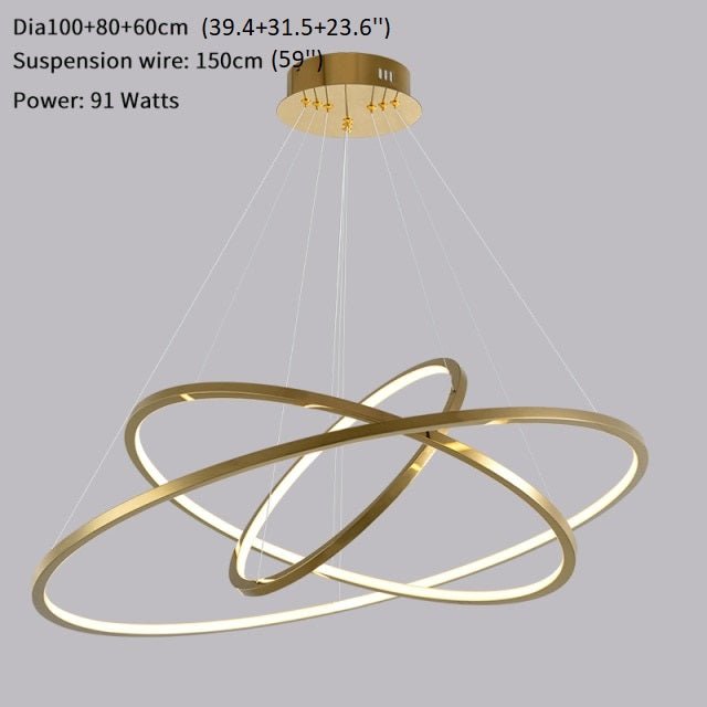 Large Ring Stainless Steel Light Fixture for Staircase