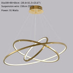 Large Ring Stainless Steel Light Fixture for Staircase