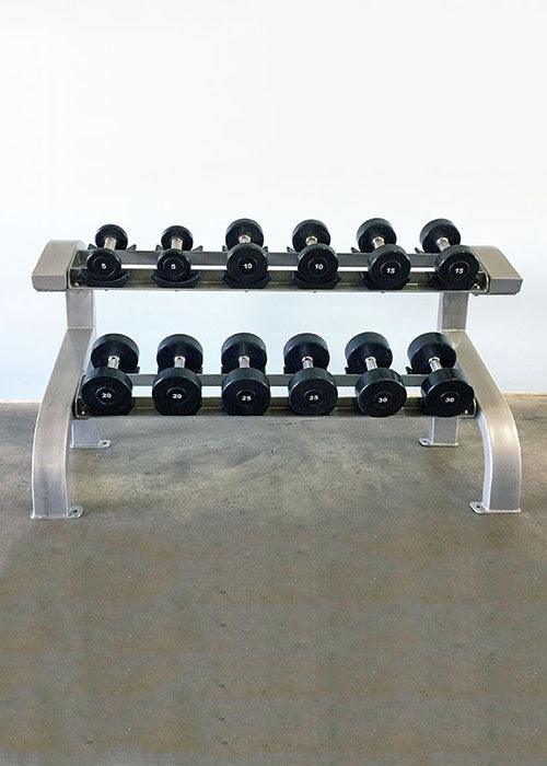 Two Tier 6 Pairs Dumbbell Rack - Muscle D Fitness - Durable 2 Tier 6 Pair Dumbbell Rack