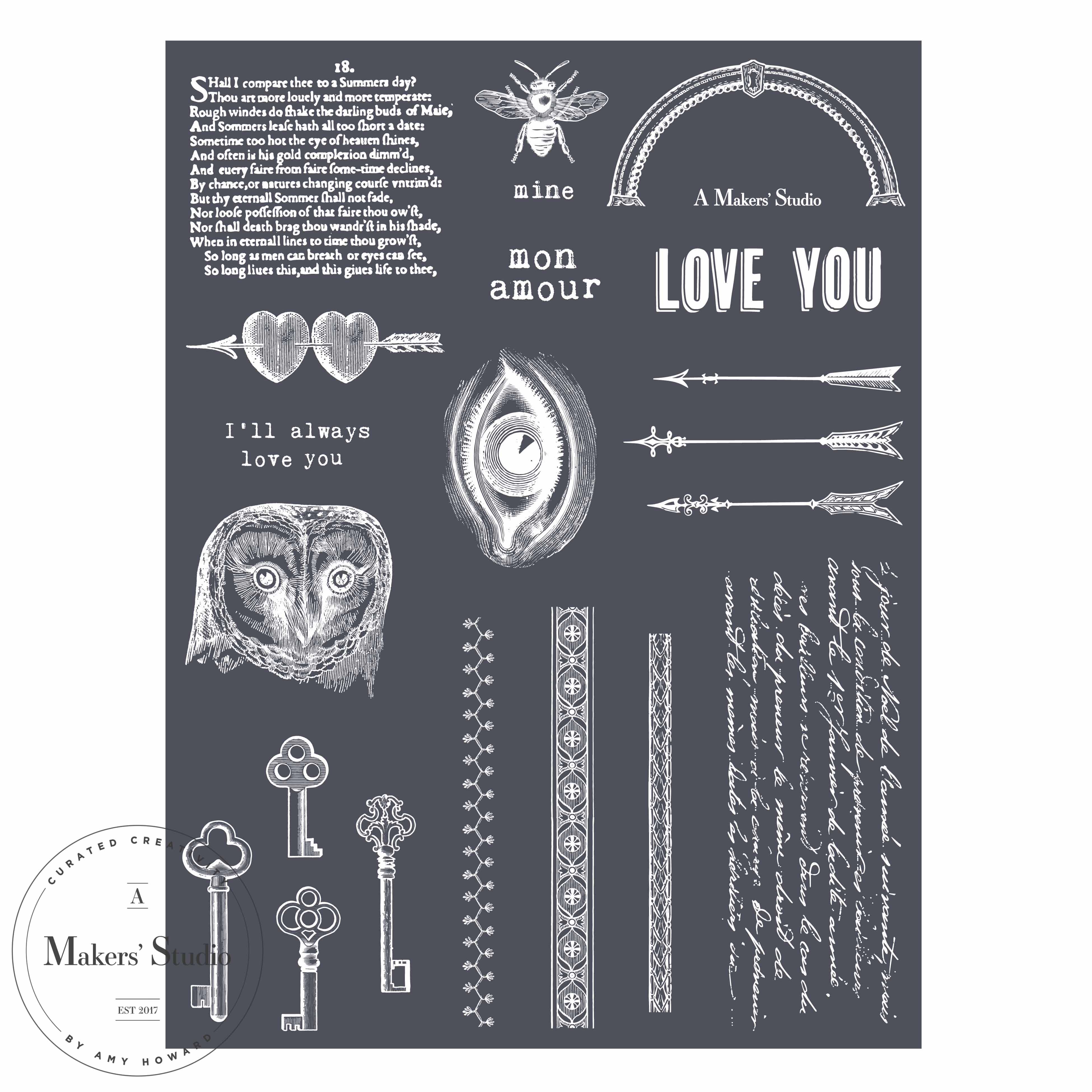 Mon Amour - Mesh Stencil 9x12