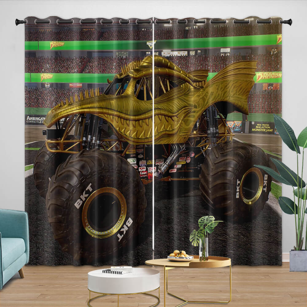 Monster Jam Steel Titans Truck Curtains Blackout Window Drapes