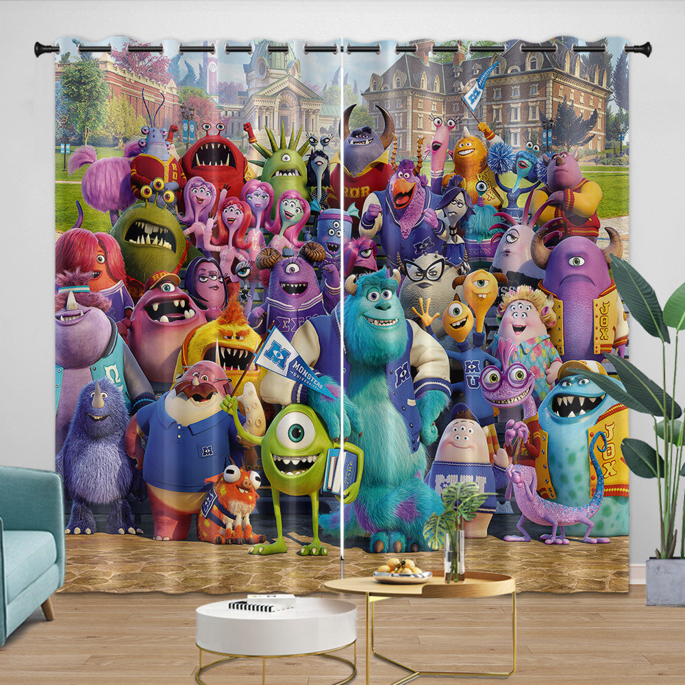 Monsters University Curtains Blackout Window Drapes Room Decoration