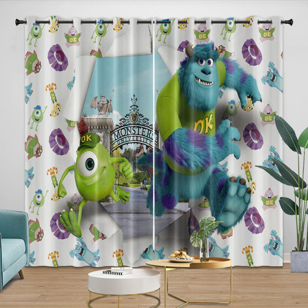 Monsters University Curtains Blackout Window Drapes Room Decoration