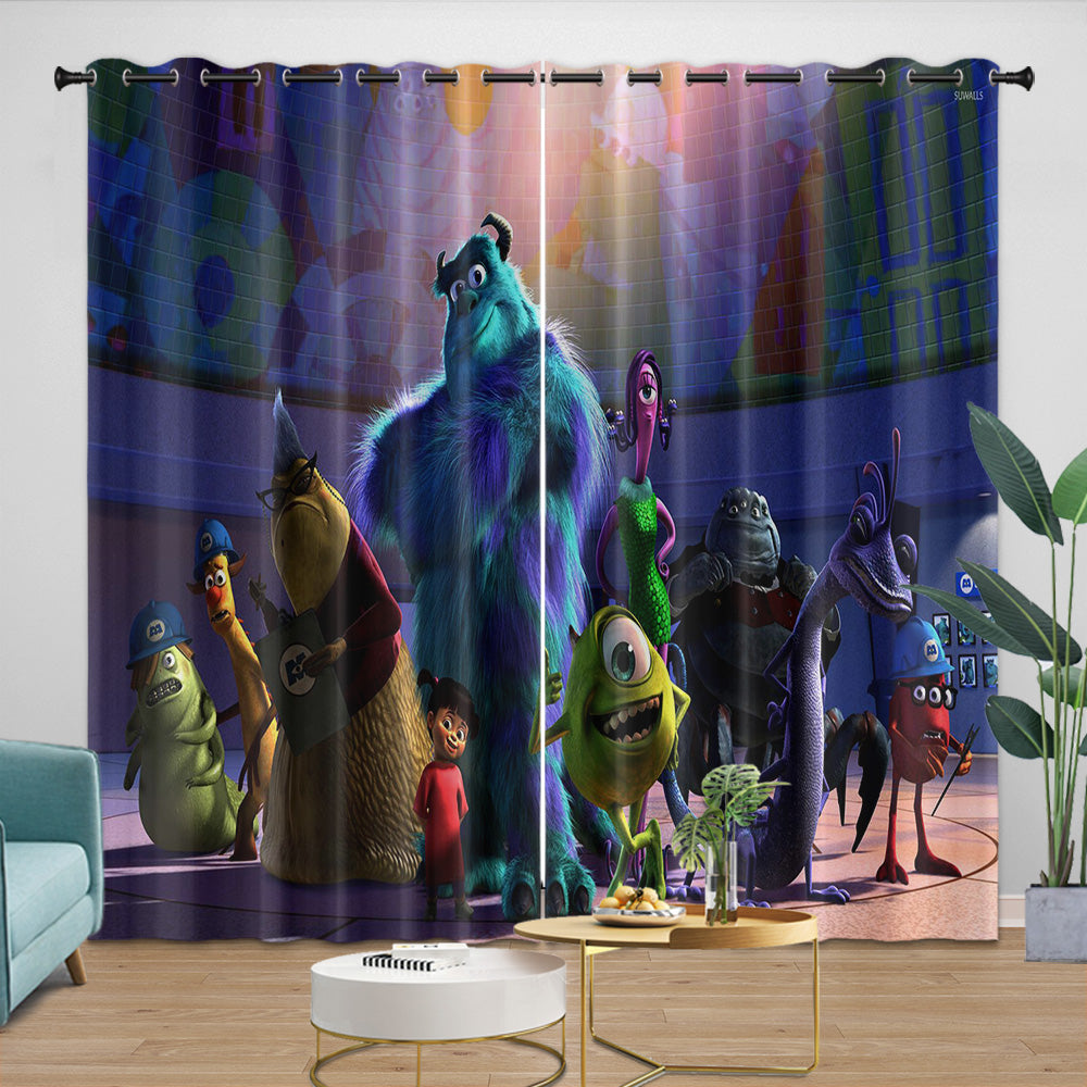 Monsters University Curtains Blackout Window Drapes Room Decoration