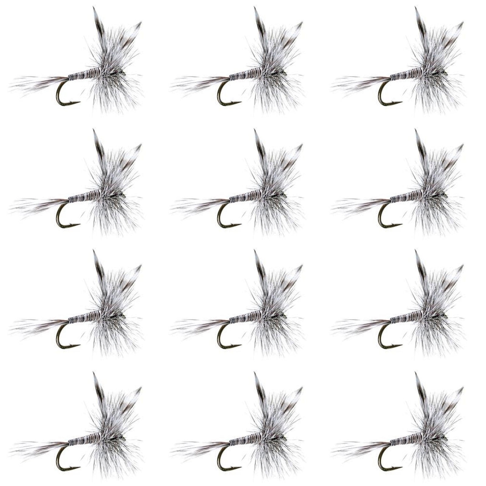 Mosquito Classic Trout Dry Fly Fishing Flies - 1 Dozen Size 10