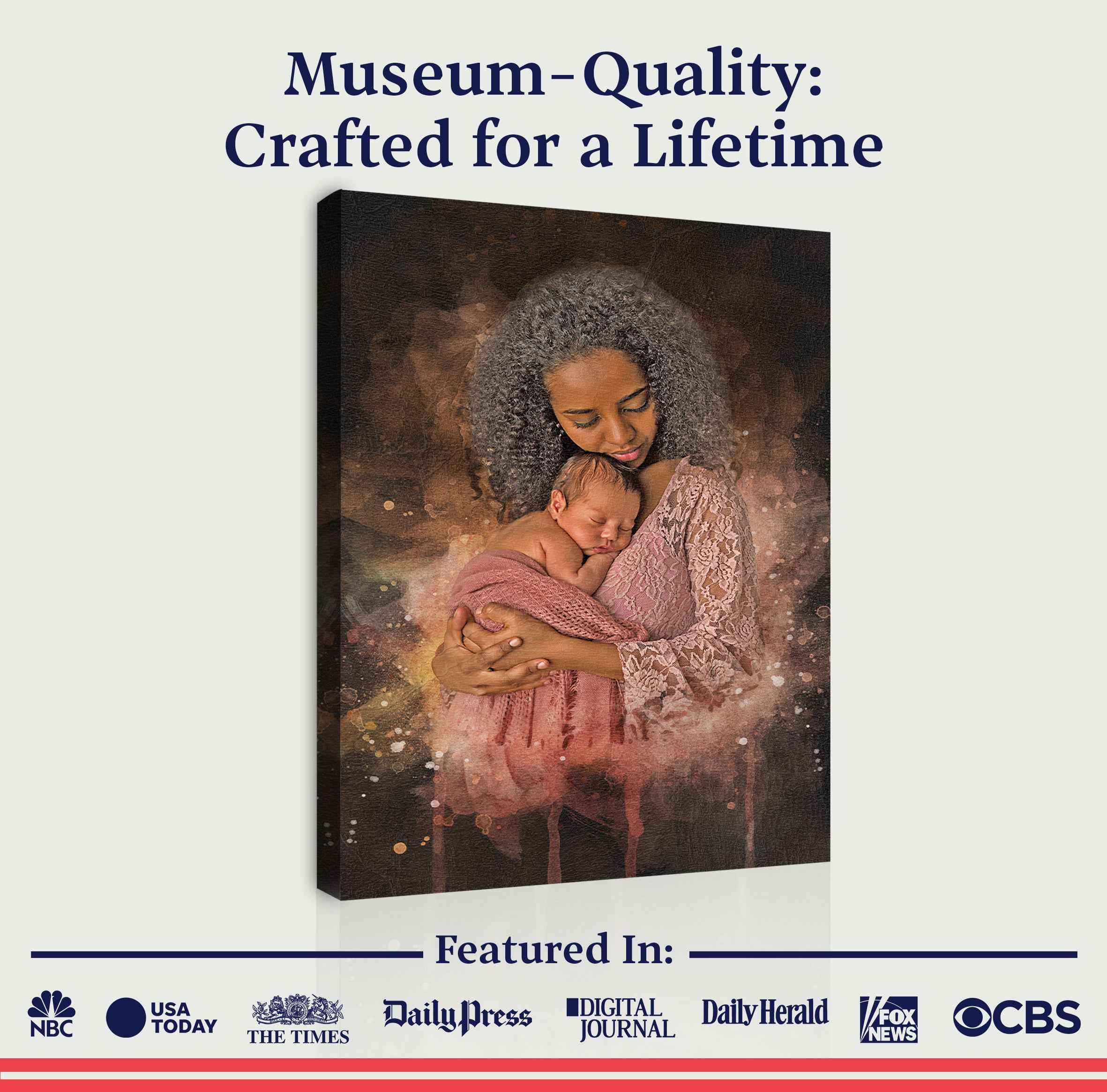 Mother's Day Watercolor Portrait Sign Mother and Child