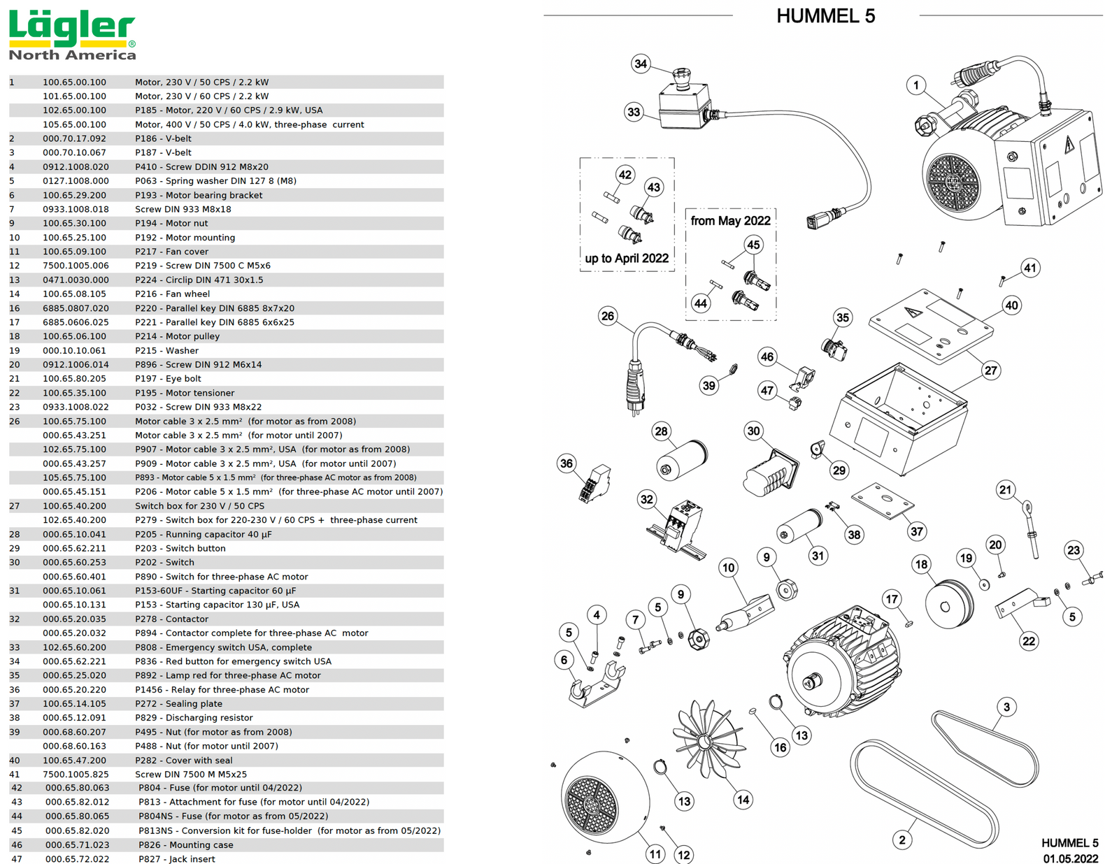 Lagler P278 Universal Contactor For Hummel Sanding Machines