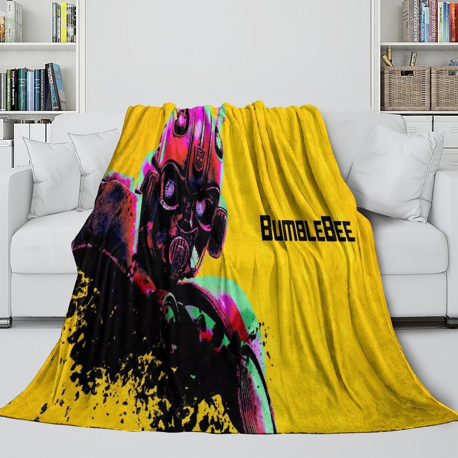Movie Bumblebee Blanket Flannel Throw Kids Room Decoration