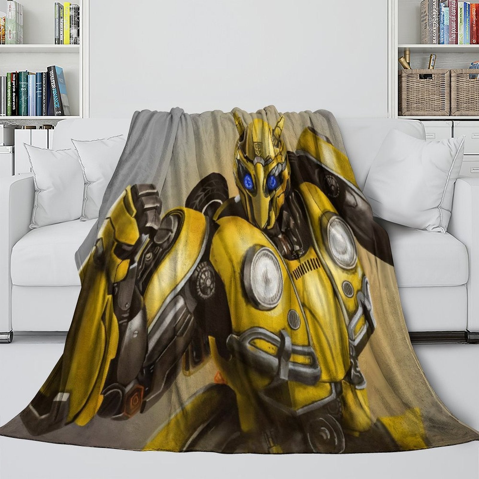 Movie Bumblebee Blanket Flannel Throw Kids Room Decoration