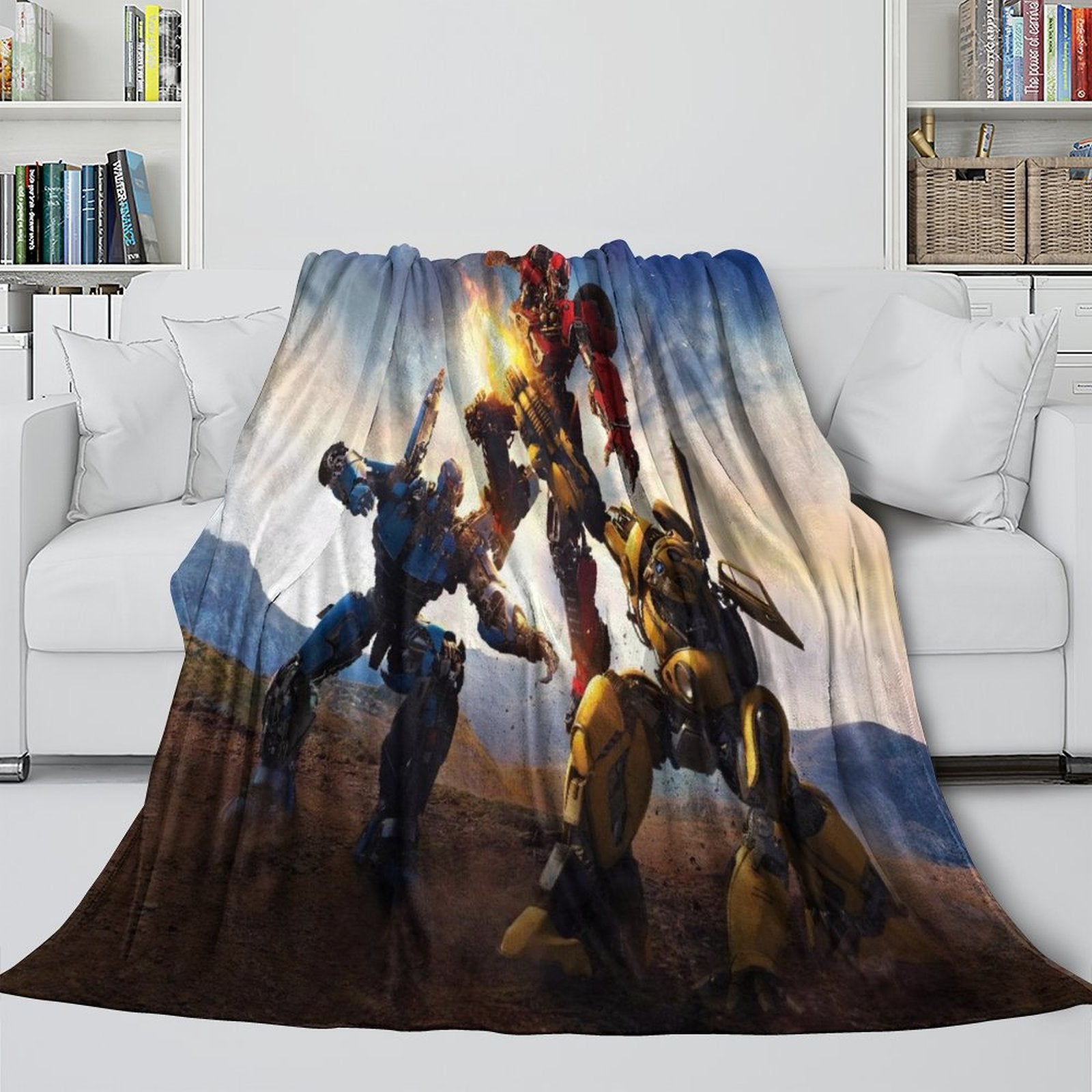 Movie Bumblebee Blanket Flannel Throw Kids Room Decoration