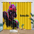 Movie Bumblebee Curtains Pattern Blackout Window Drapes Room Decoration