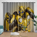 Movie Bumblebee Curtains Pattern Blackout Window Drapes Room Decoration