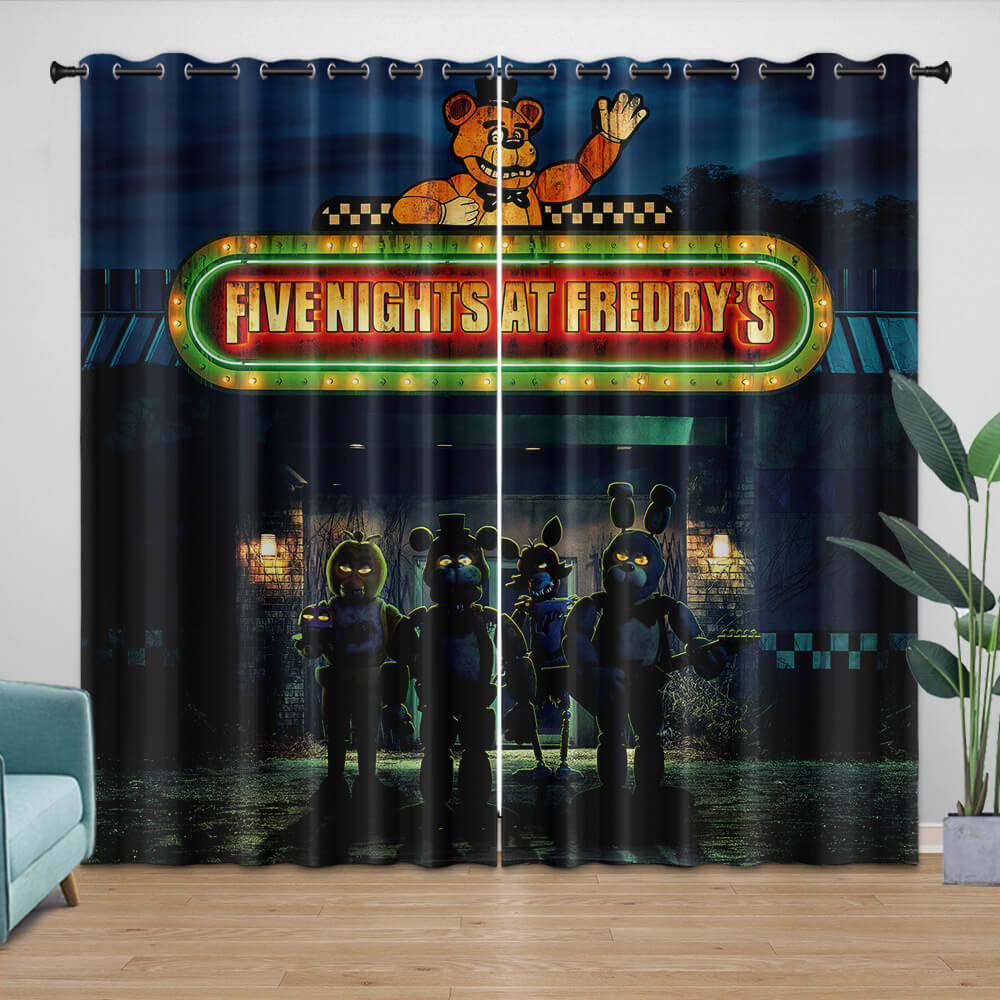 Movie Five Nights At Freddys Curtains Pattern Blackout Window Drapes