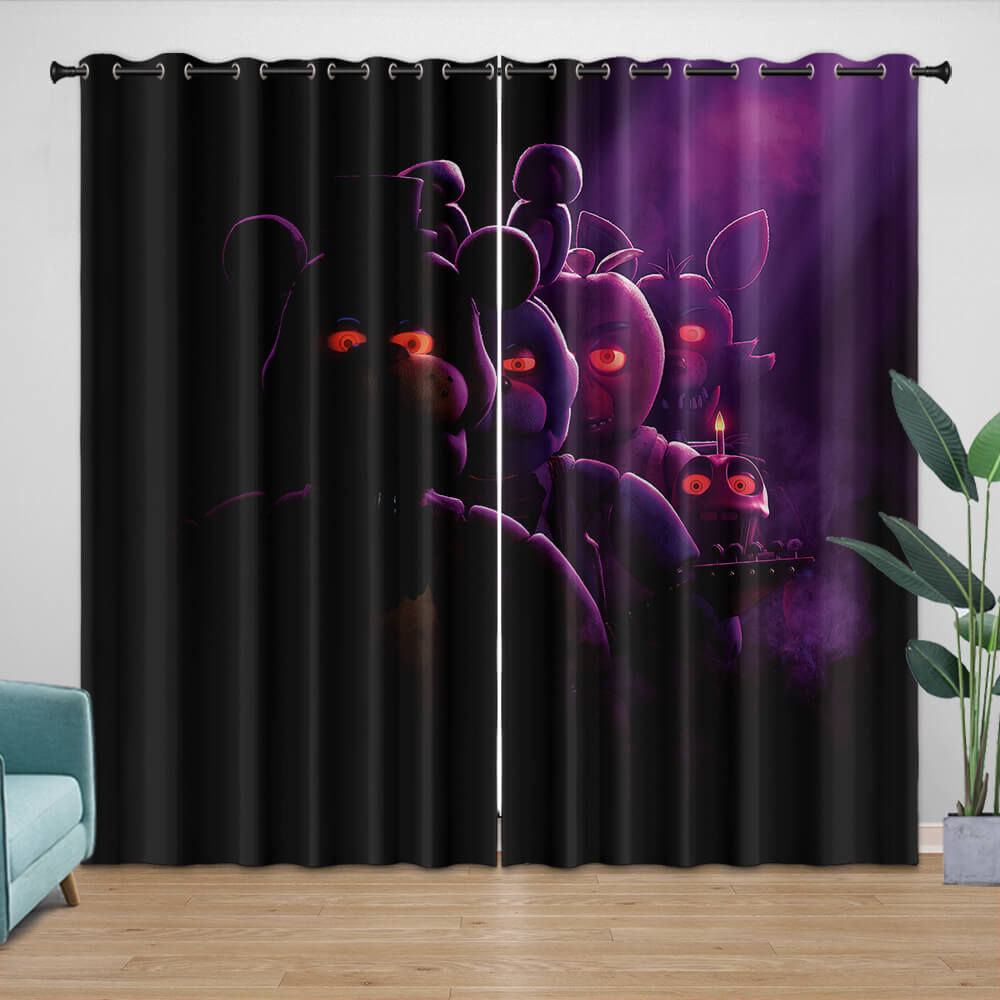 Movie Five Nights At Freddys Curtains Pattern Blackout Window Drapes