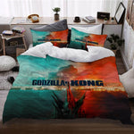 Movie Godzilla vs Kong Pattern Bedding Set Quilt Cover Without Filler