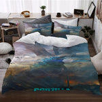 Movie Godzilla vs Kong Pattern Bedding Set Quilt Cover Without Filler