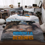 Movie Godzilla vs Kong Pattern Bedding Set Quilt Cover Without Filler