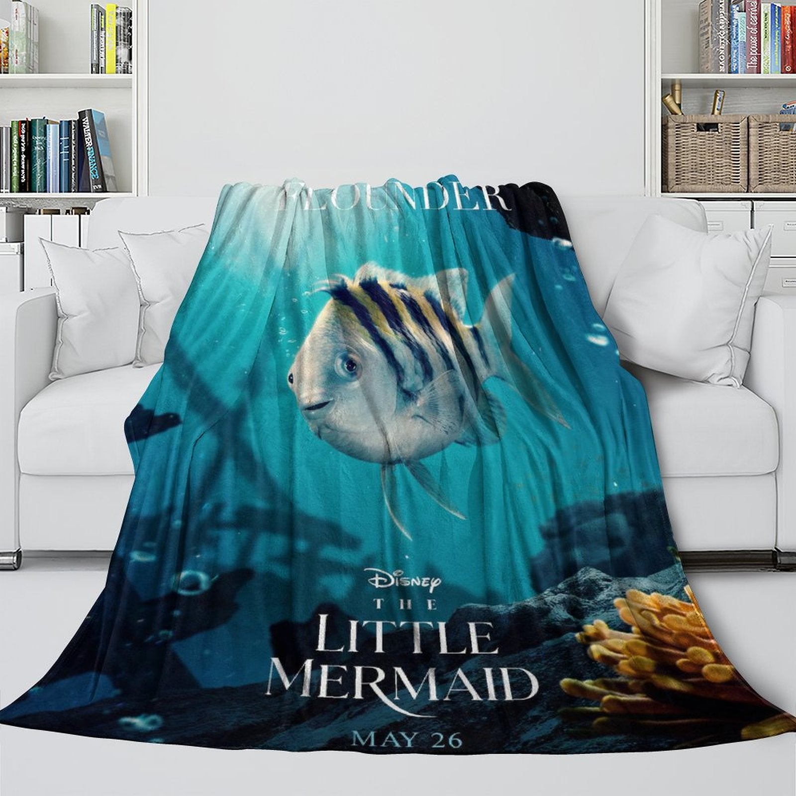 Movie The Little Mermaid Blanket Flannel Throw Room Decoration