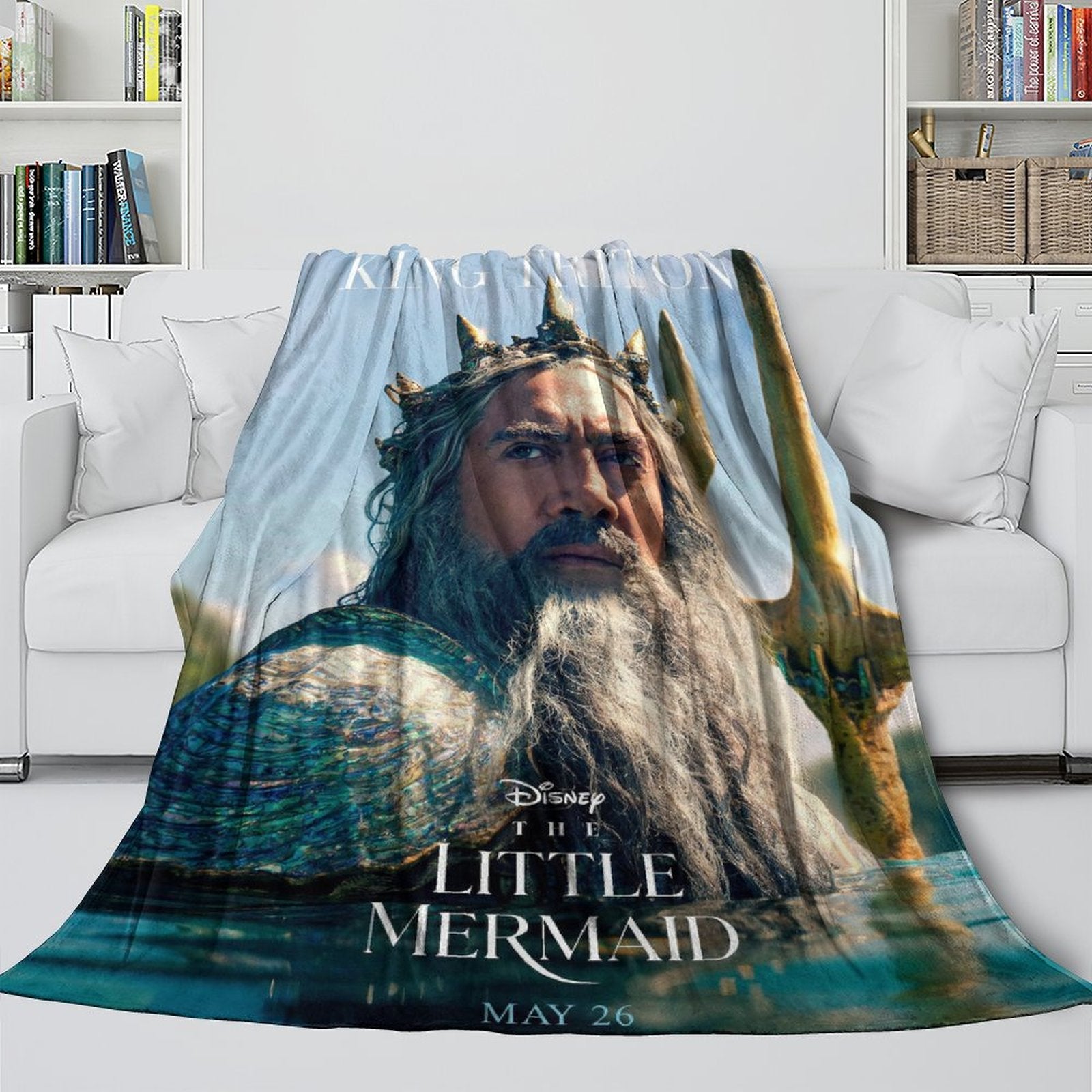 Movie The Little Mermaid Blanket Flannel Throw Room Decoration