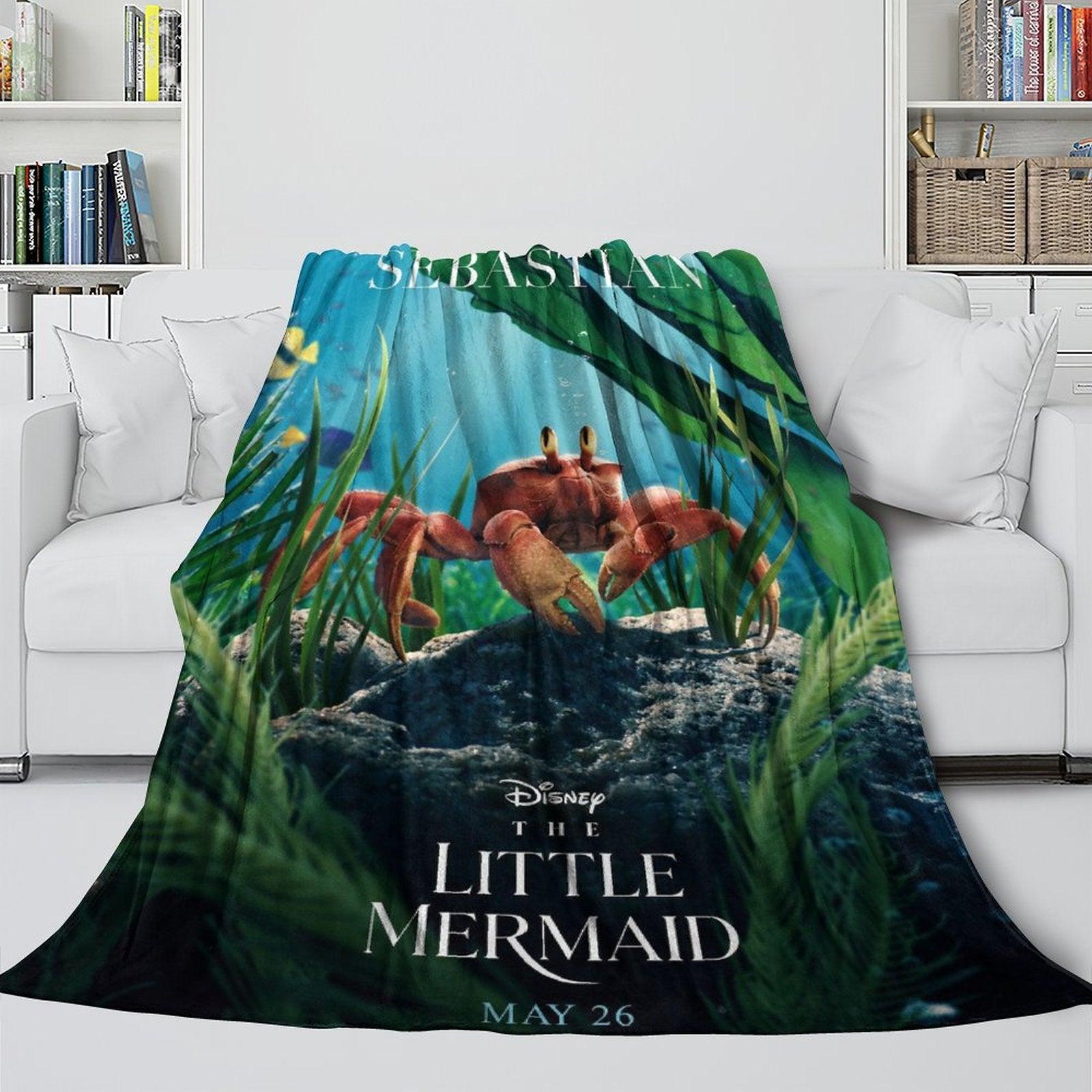 Movie The Little Mermaid Blanket Flannel Throw Room Decoration