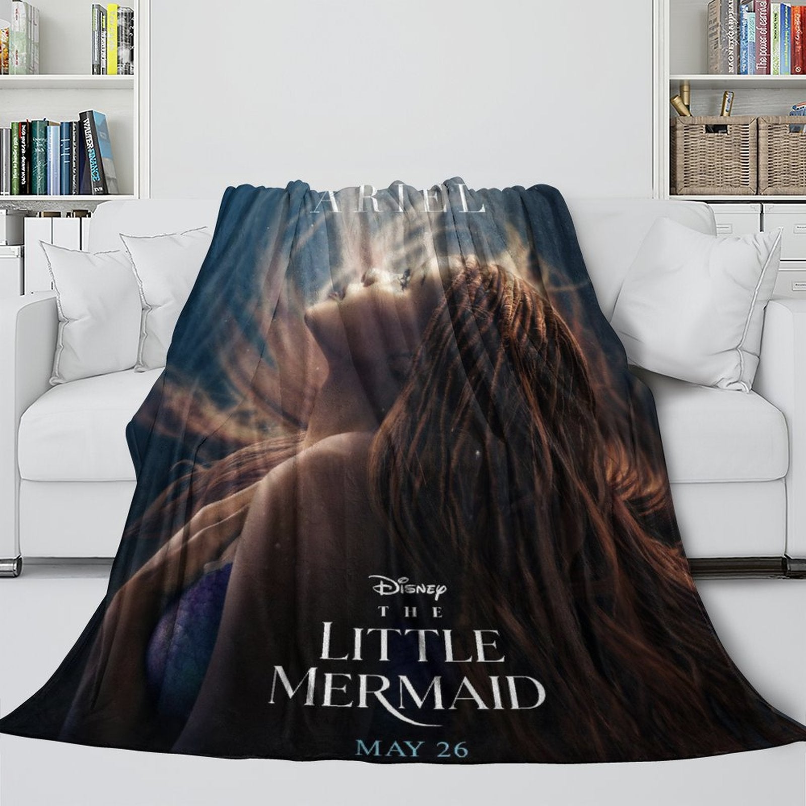 Movie The Little Mermaid Blanket Flannel Throw Room Decoration