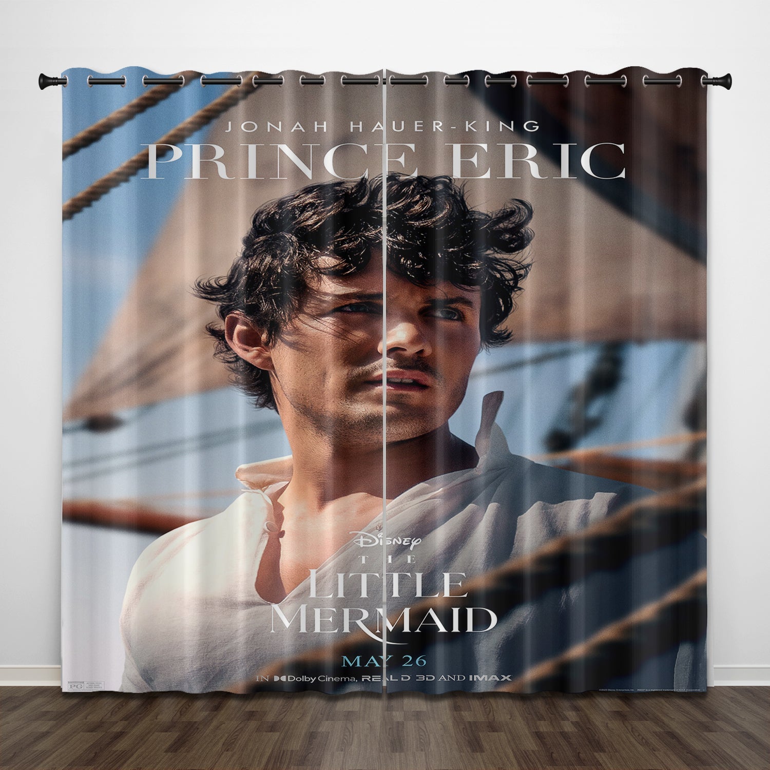 The Little Mermaid Curtains Pattern Blackout Window Drapes