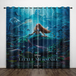 The Little Mermaid Curtains Pattern Blackout Window Drapes
