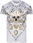 Sakkas Aksel Mens Essential Short Sleeve Cotton T-Shirt Diamond Skull & Tentacles