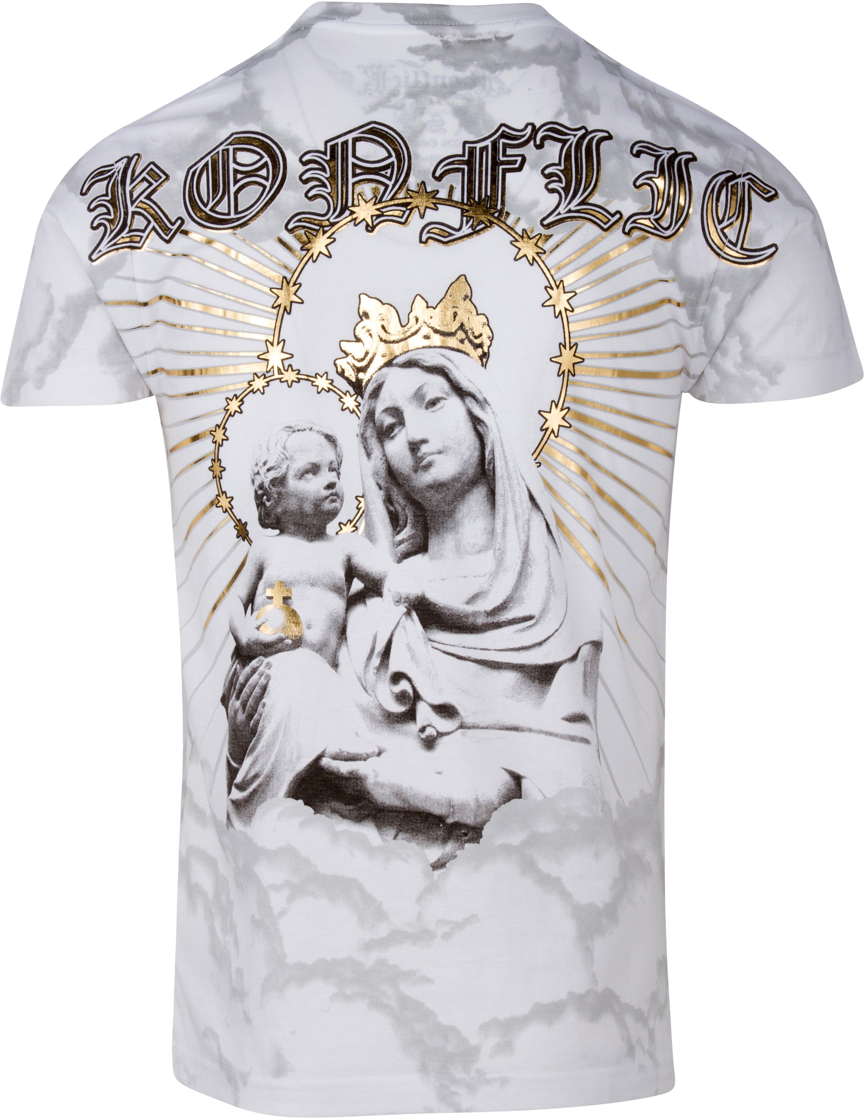 Sakkas Liam Mens Everyday Short Sleeve Cotton Embossed T-shirt Virgin & Baby Jesus