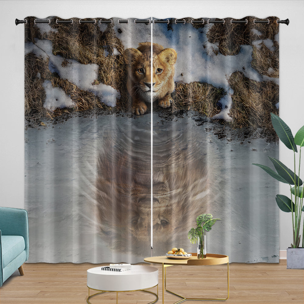 Mufasa The Lion King Curtains Blackout Window Drapes Room Decoration