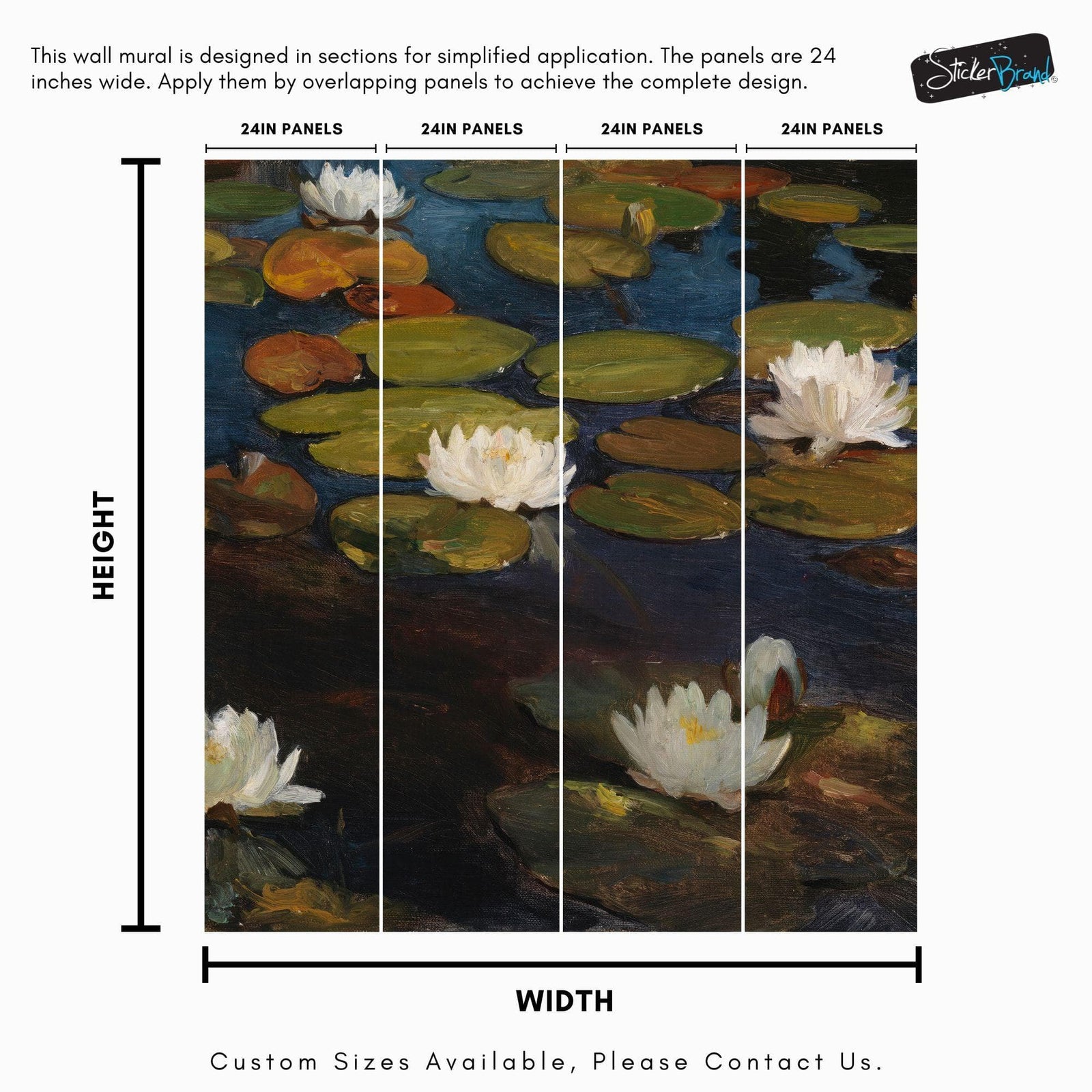 Albert Edelfelt Water Lilies Painting Wallpaper Mural. #6963