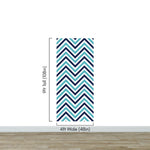 Seaside Chic Decor. Navy Blue and Teal Chevron Pattern Wallpaper. #6222