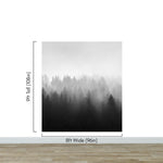 Black and White Misty Pine Forest Wallpaper. #6673