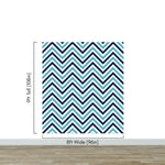Seaside Chic Decor. Navy Blue and Teal Chevron Pattern Wallpaper. #6222