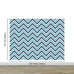 Seaside Chic Decor. Navy Blue and Teal Chevron Pattern Wallpaper. #6222