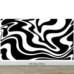 Black Swirly Line Wallpaper. Contemporary Art Decor. Modern Aesthetic. #6679