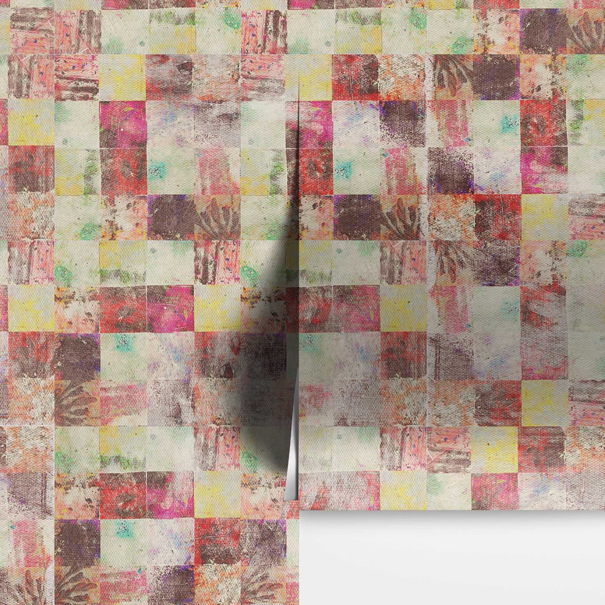 Vintage Grunge Tile Pattern Wallpaper. Aesthetic Wall Decor. #6668