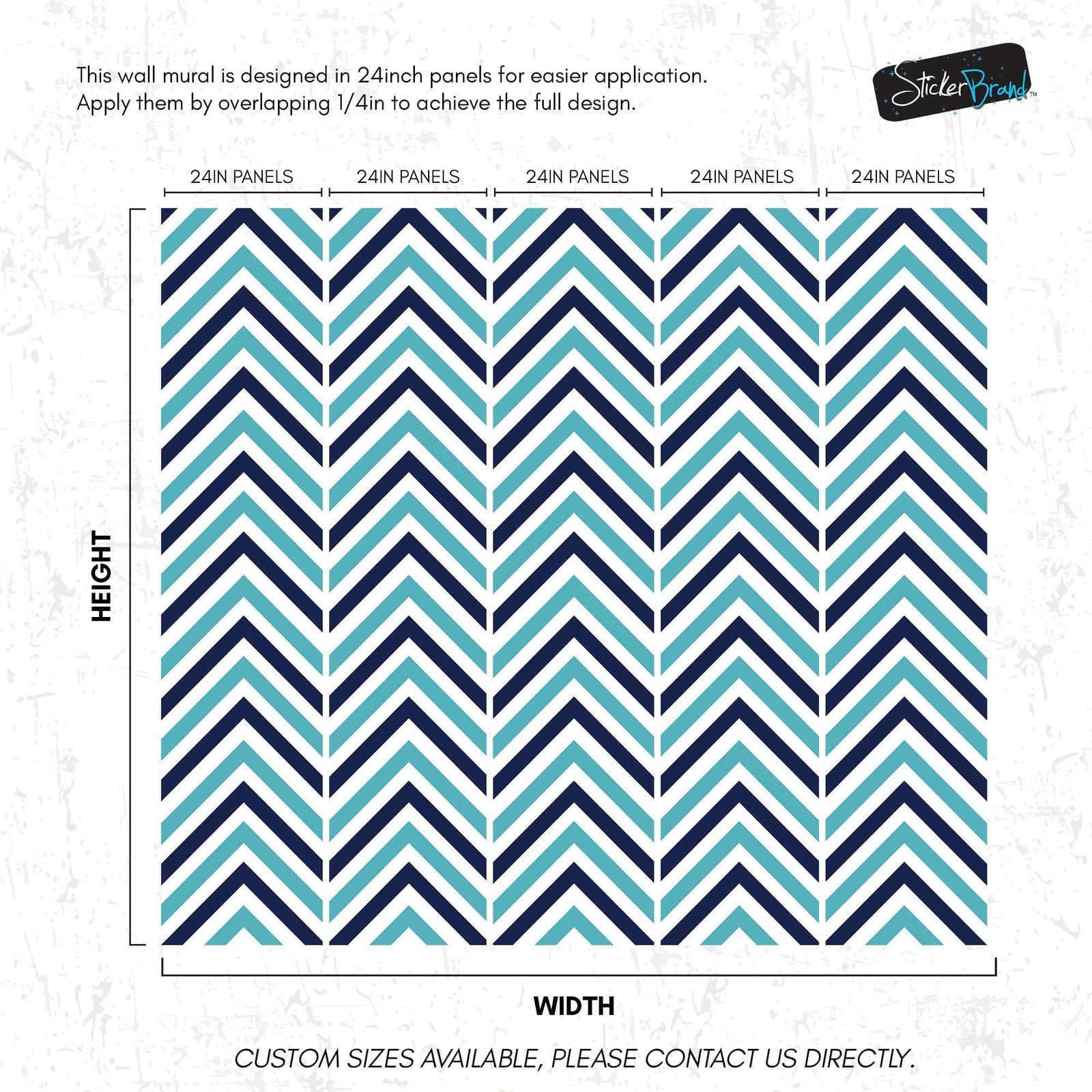 Seaside Chic Decor. Navy Blue and Teal Chevron Pattern Wallpaper. #6222