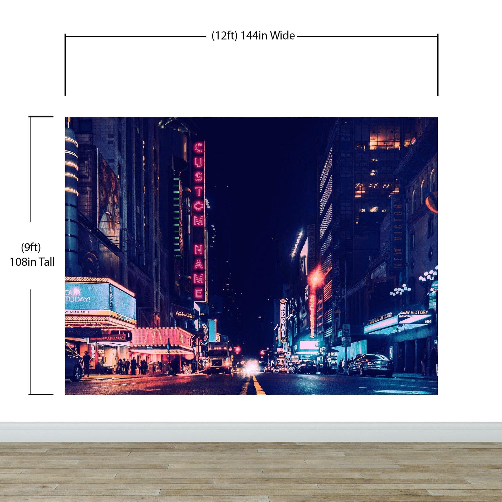 Personalized Neon Name on City Billboard Wall Mural. #6595