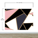 Modern Decor Gold, Black and Pink Mosaic Peel and Stick Wallpaper | Removable Wall Mural #6210